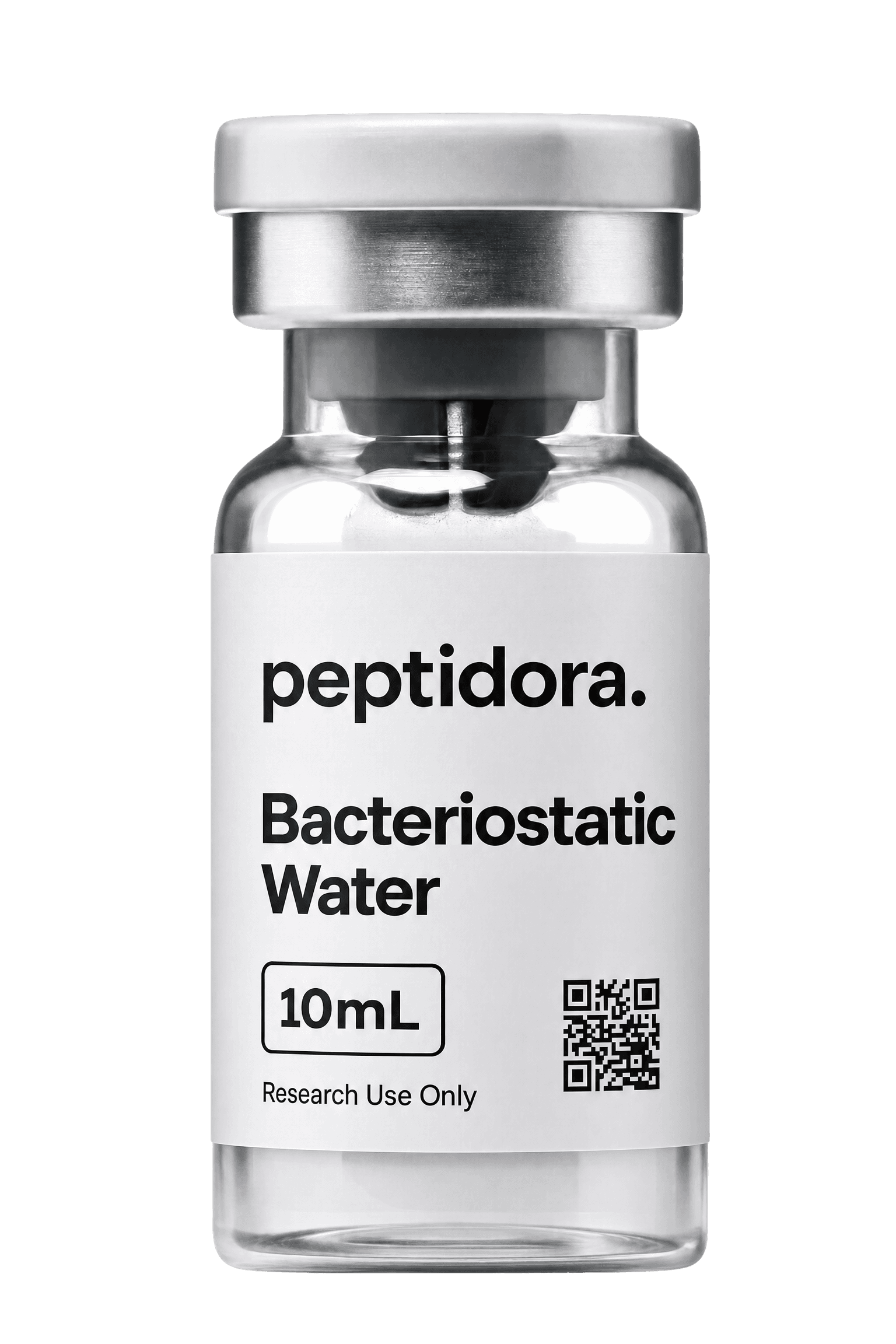 Agua bacteriostática, 10 mL. Vial PEPTIDORA completo.