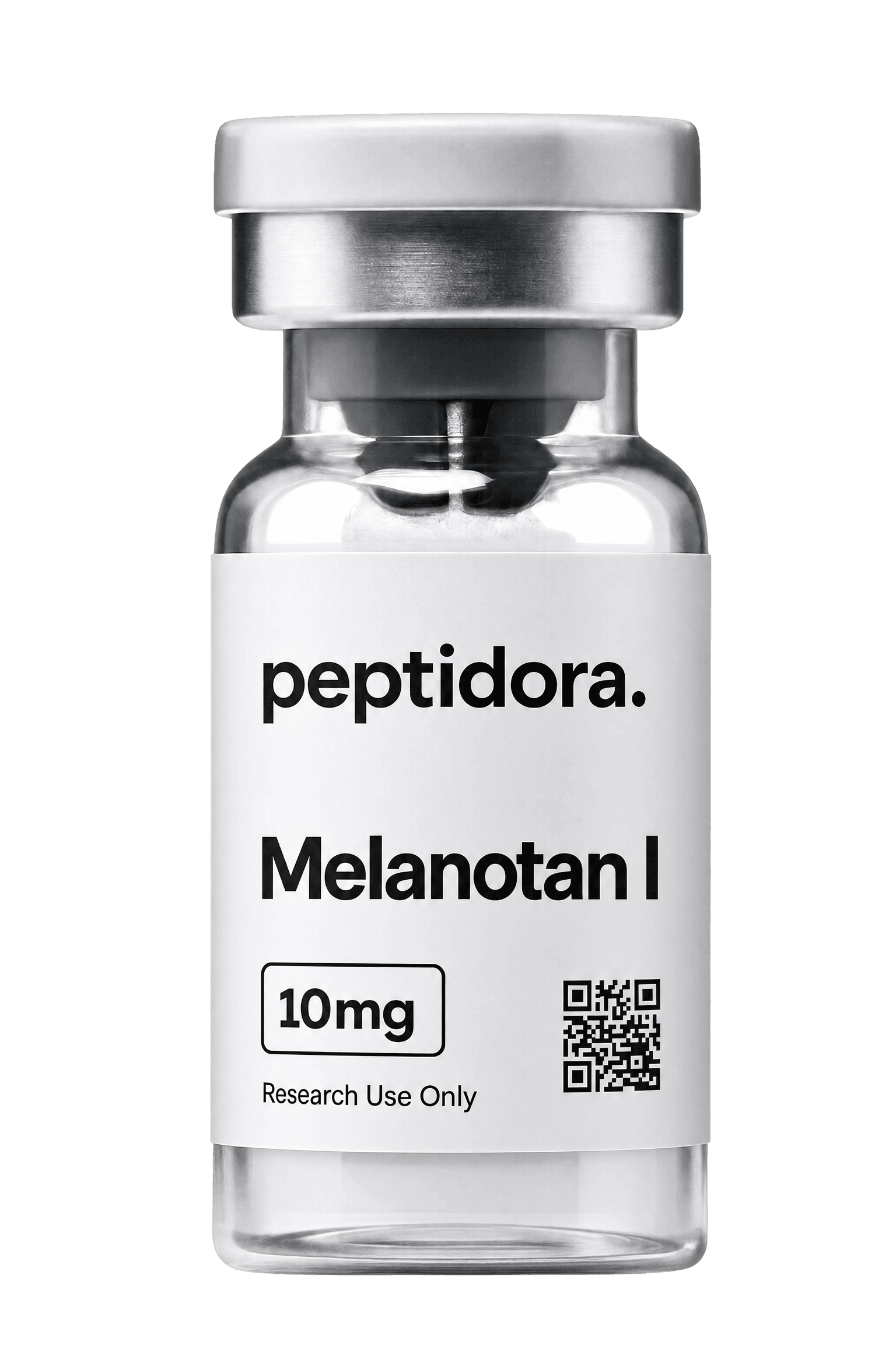 Melanotan I, 10 mg. Vial PEPTIDORA completo.